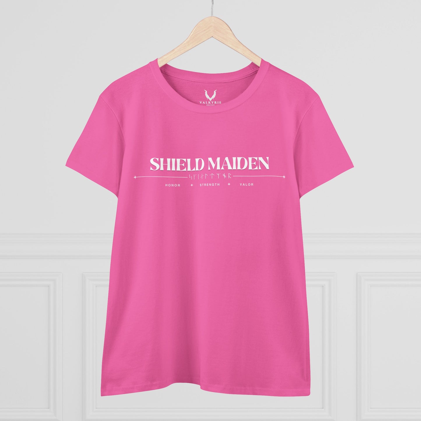 Women’s Tee - Shield Maiden, Strength, Honor, Casual Wear, Viking Inspired, Gifts for Her, Feminist Apparel