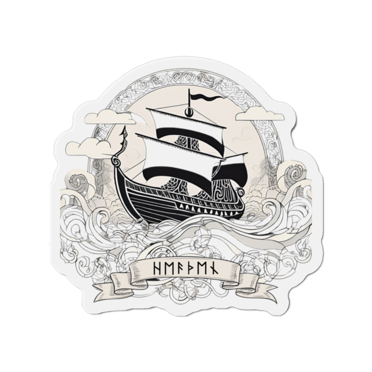 Nautical Adventure Die-Cut Magnets - Viking Ship Design for Home Decor, Kitchen Accessories, Norse Gods Lovers, Gifts