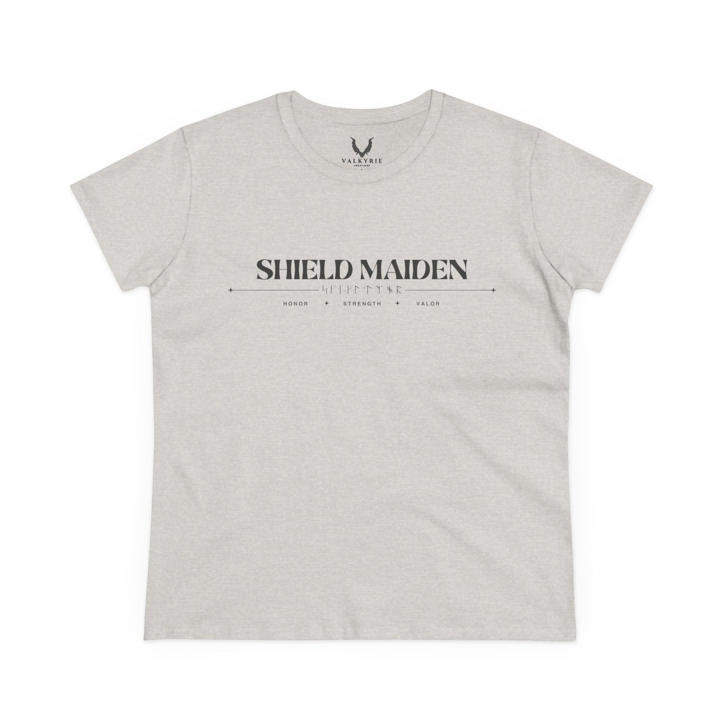 Women’s Tee - Shield Maiden, Strength, Honor, Casual Wear, Viking Inspired, Gifts for Her, Feminist Apparel