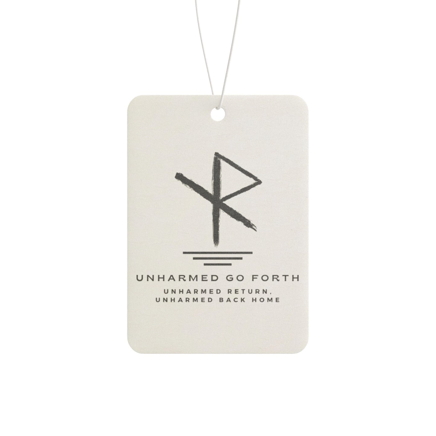 Car Air Freshener - Frigg’s Blessing - Viking Travel Rune Unharmed Go Forth
