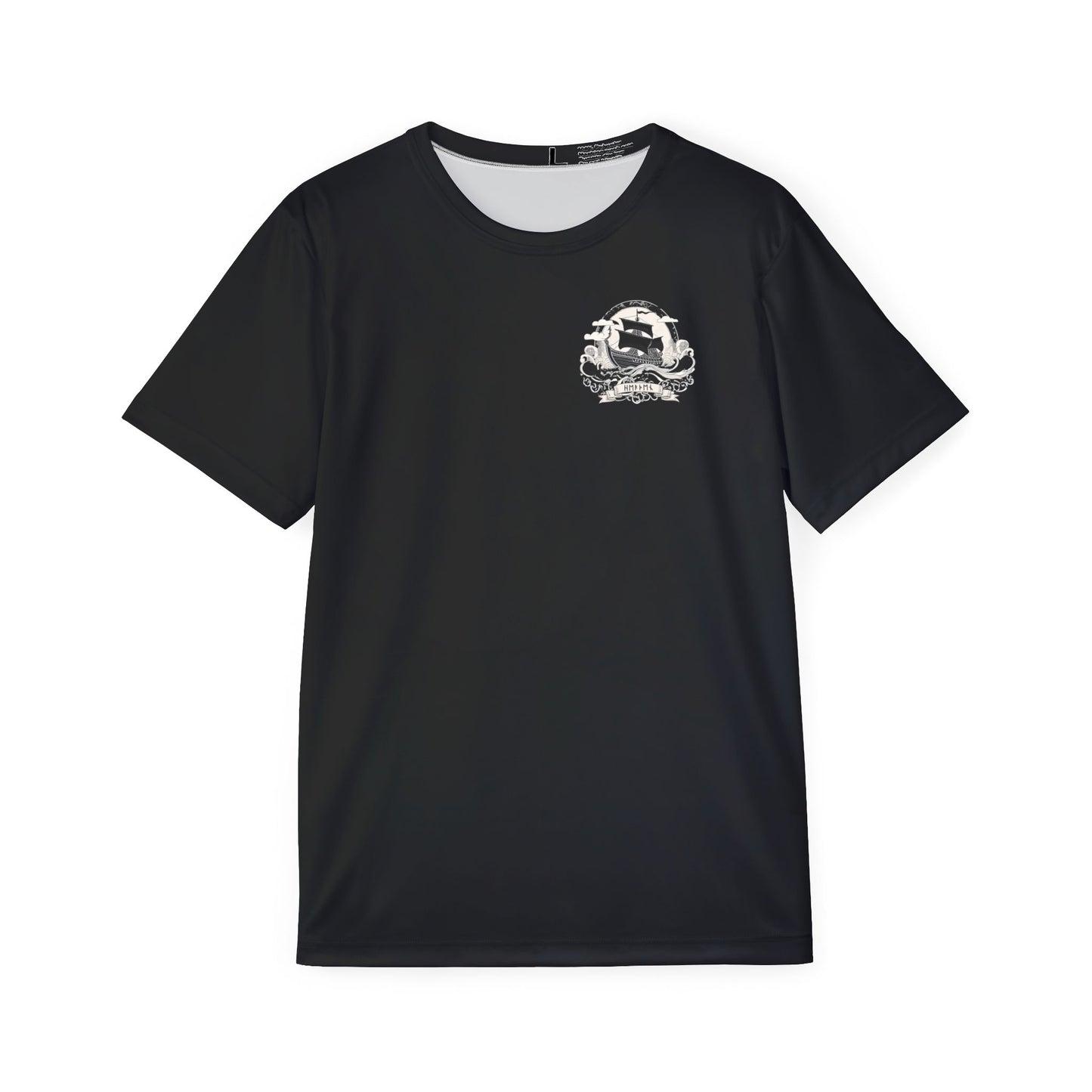 Heathen Nordic Rune Athletic Shirt - Viking Ship Design