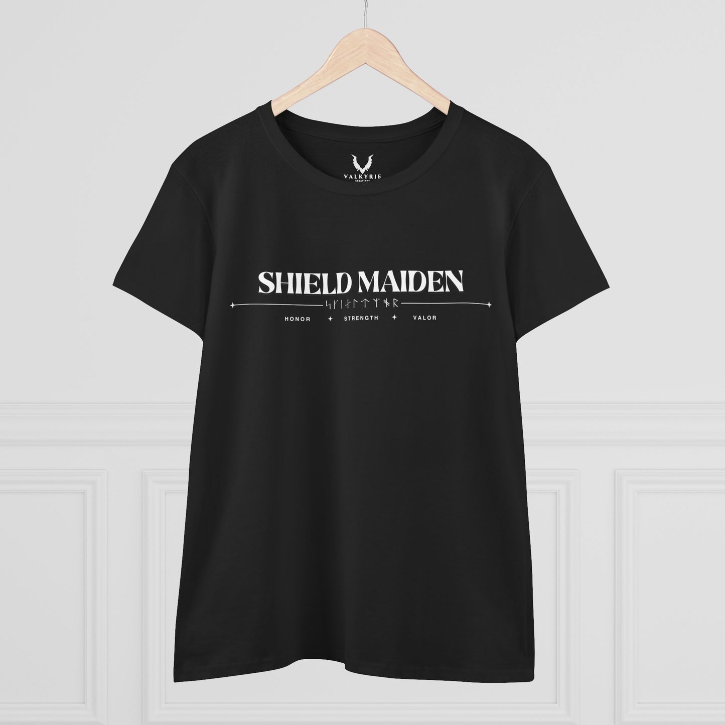 Women’s Tee - Shield Maiden, Strength, Honor, Casual Wear, Viking Inspired, Gifts for Her, Feminist Apparel