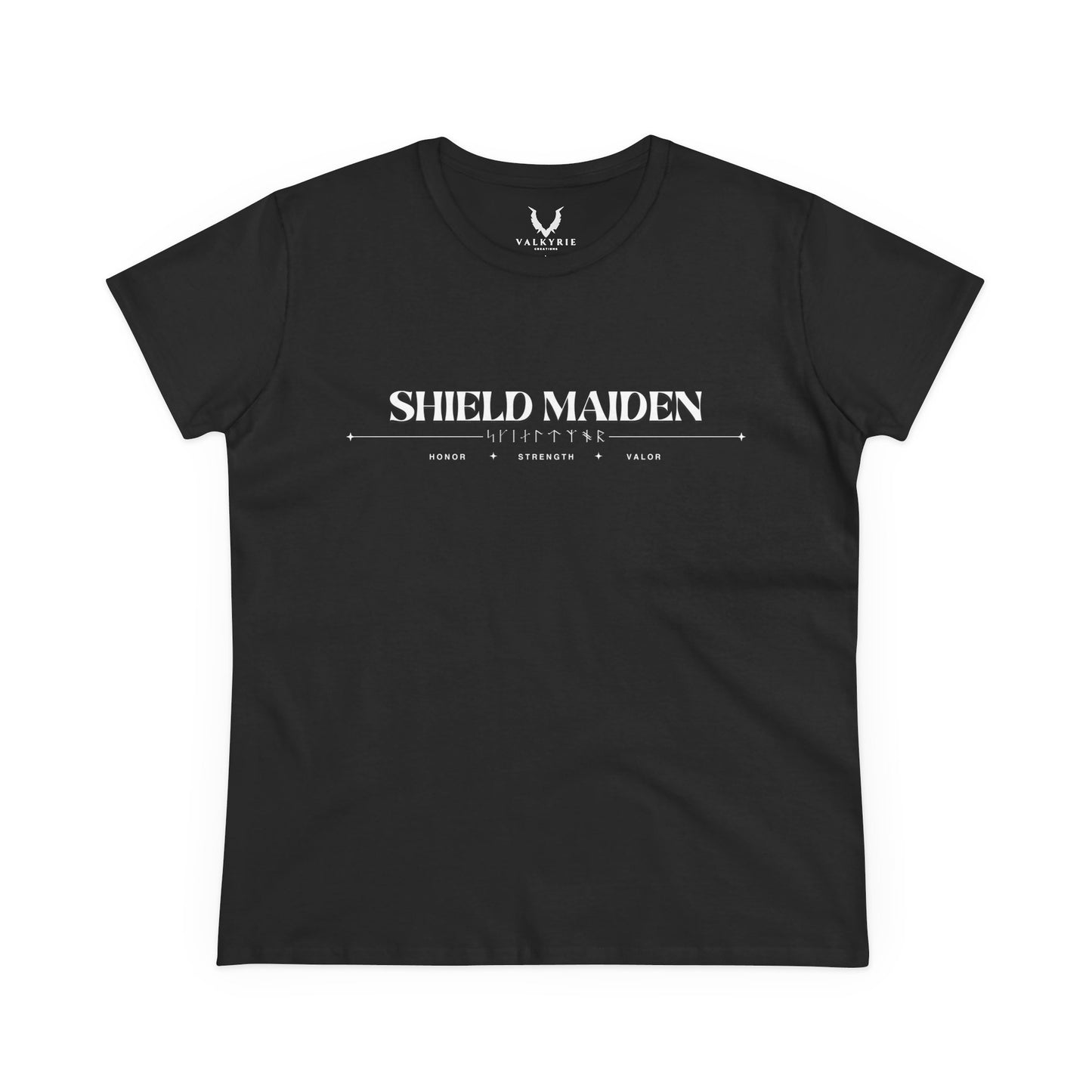 Women’s Tee - Shield Maiden, Strength, Honor, Casual Wear, Viking Inspired, Gifts for Her, Feminist Apparel