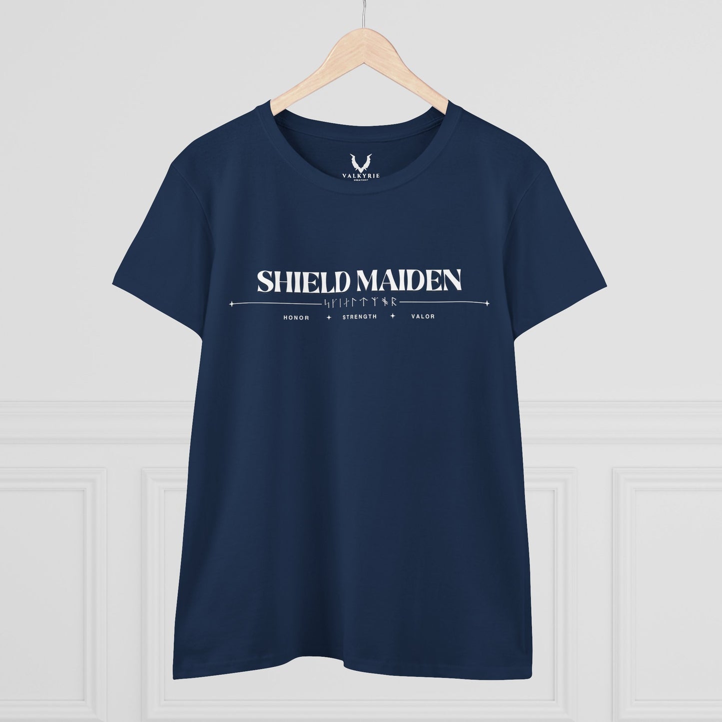 Women’s Tee - Shield Maiden, Strength, Honor, Casual Wear, Viking Inspired, Gifts for Her, Feminist Apparel