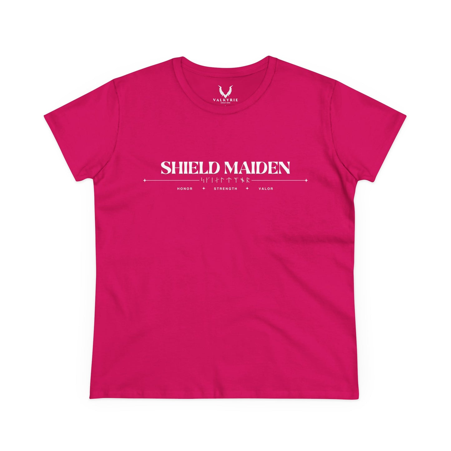 Women’s Tee - Shield Maiden, Strength, Honor, Casual Wear, Viking Inspired, Gifts for Her, Feminist Apparel