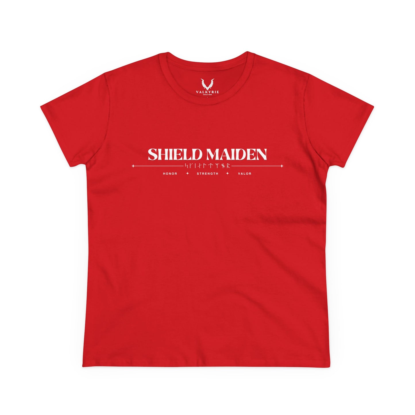 Women’s Tee - Shield Maiden, Strength, Honor, Casual Wear, Viking Inspired, Gifts for Her, Feminist Apparel
