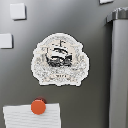 Nautical Adventure Die-Cut Magnets - Viking Ship Design for Home Decor, Kitchen Accessories, Norse Gods Lovers, Gifts