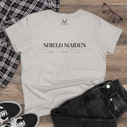 Women’s Tee - Shield Maiden, Strength, Honor, Casual Wear, Viking Inspired, Gifts for Her, Feminist Apparel