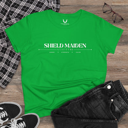 Women’s Tee - Shield Maiden, Strength, Honor, Casual Wear, Viking Inspired, Gifts for Her, Feminist Apparel