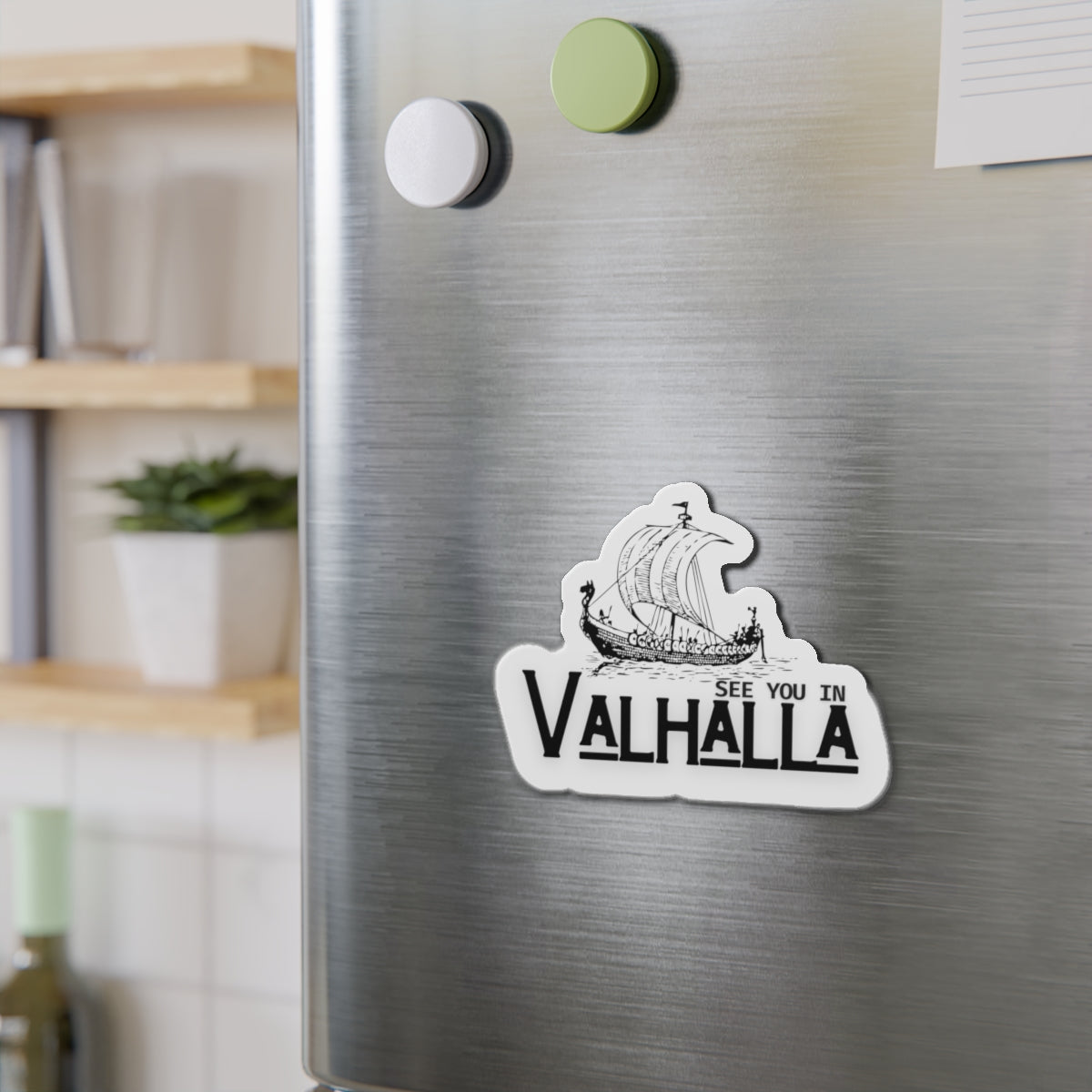 Valhalla Die-Cut Magnets | Viking Decor, Norse Mythology Gift, Fridge Magnet, See You in Valhalla, Home Decor
