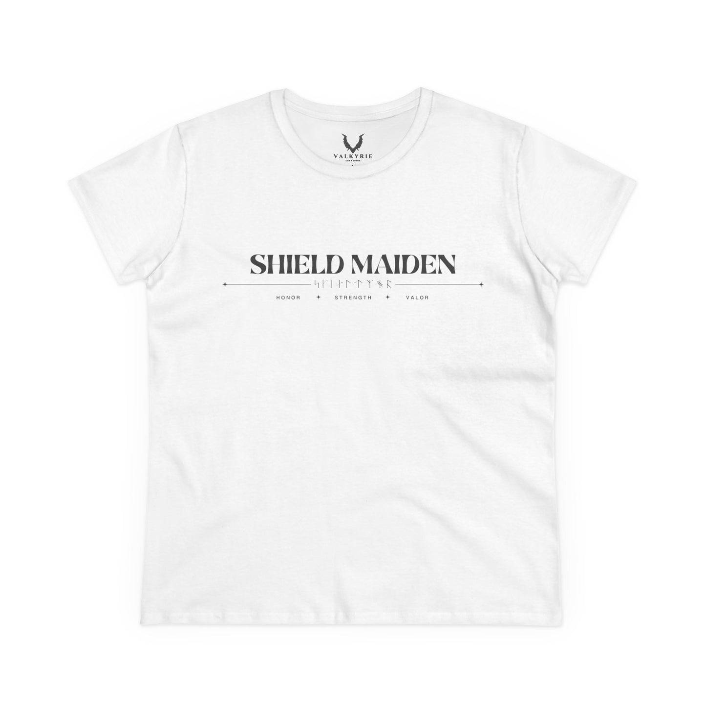 Women’s Tee - Shield Maiden, Strength, Honor, Casual Wear, Viking Inspired, Gifts for Her, Feminist Apparel