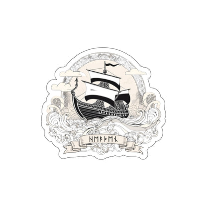 Nautical Adventure Stickers - Die-Cut Ship Design for Travel Lovers, Gift for Sailors, Laptop Decal, Ocean Decor, Vinyl Art