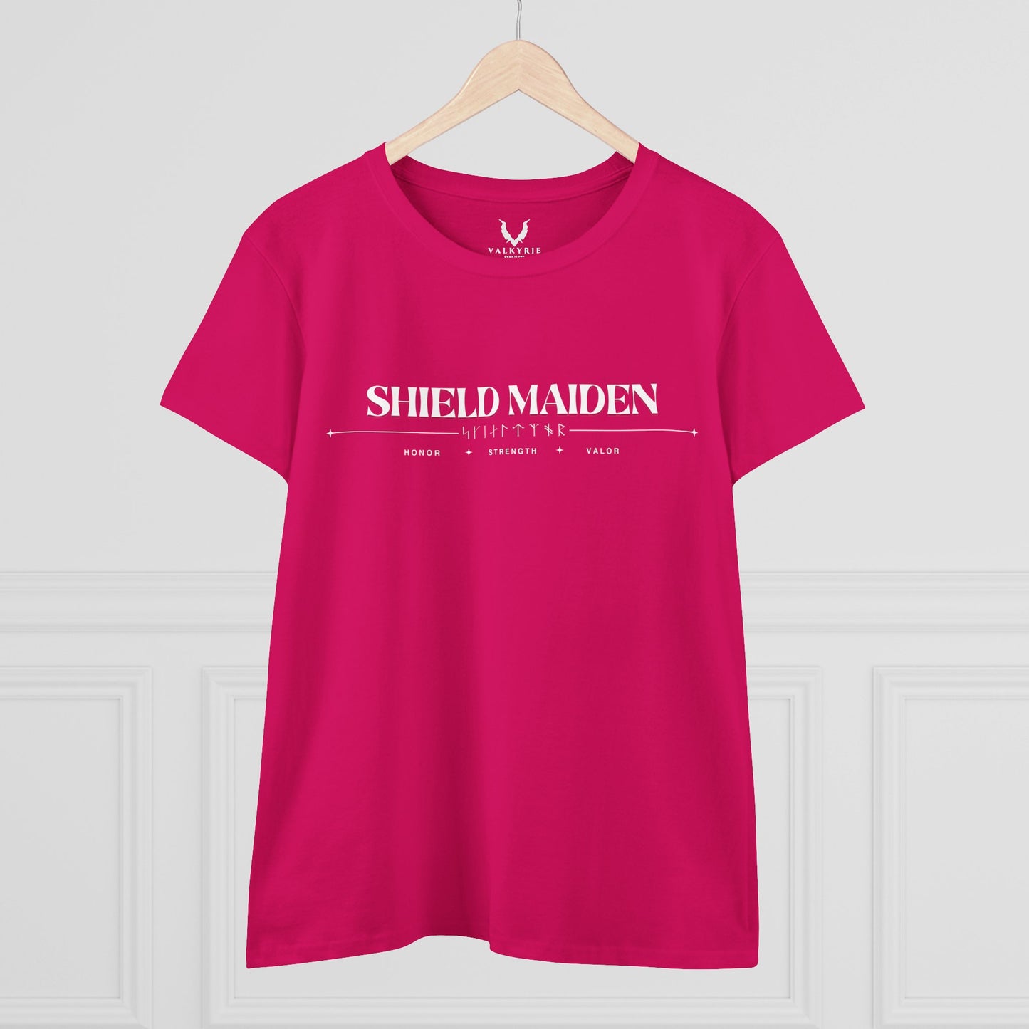 Women’s Tee - Shield Maiden, Strength, Honor, Casual Wear, Viking Inspired, Gifts for Her, Feminist Apparel